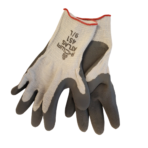 GRAY/RUBBER PVC LARGE GLOVE